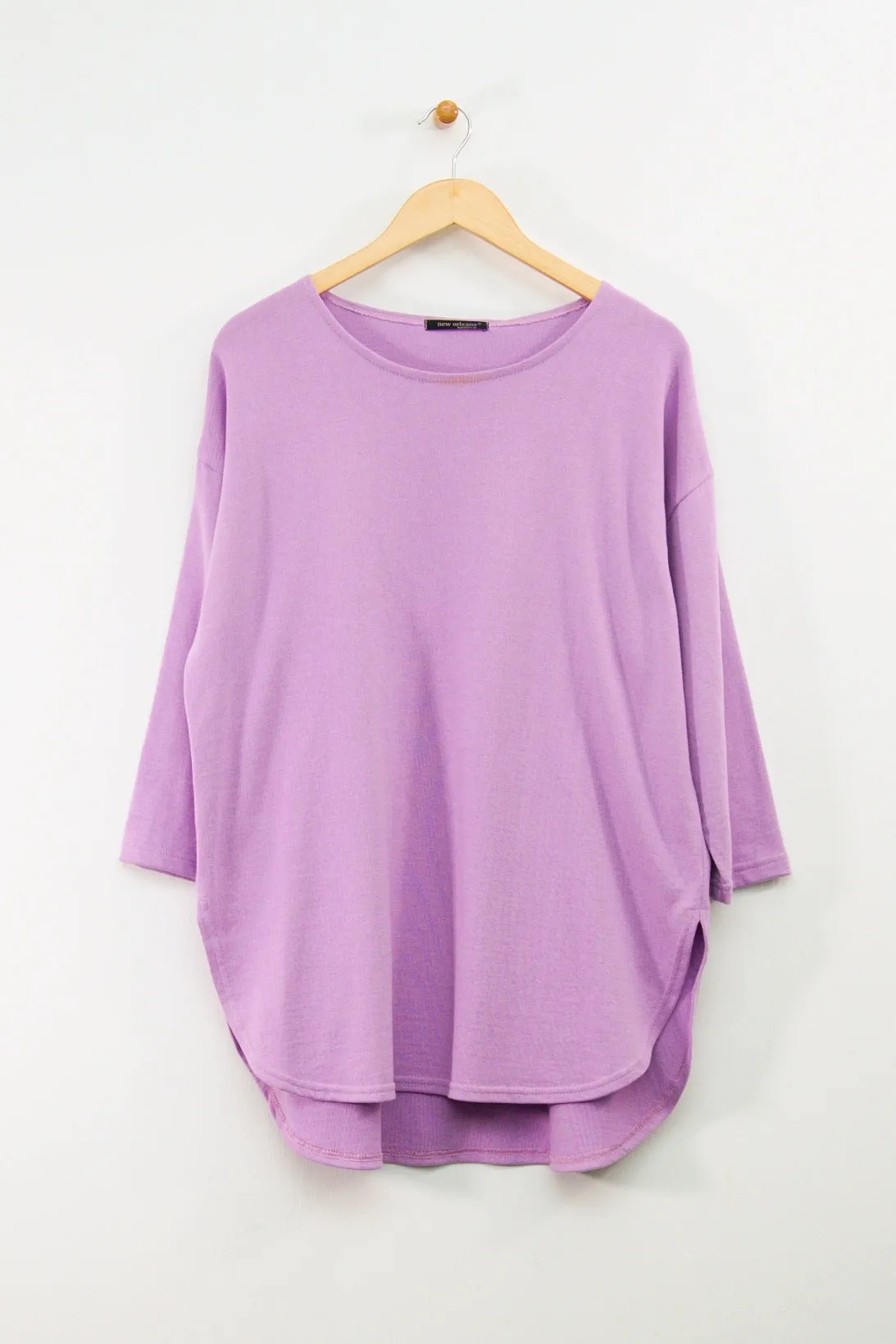 ¾ Sleeve Hi-Lo Shirttail Tunic