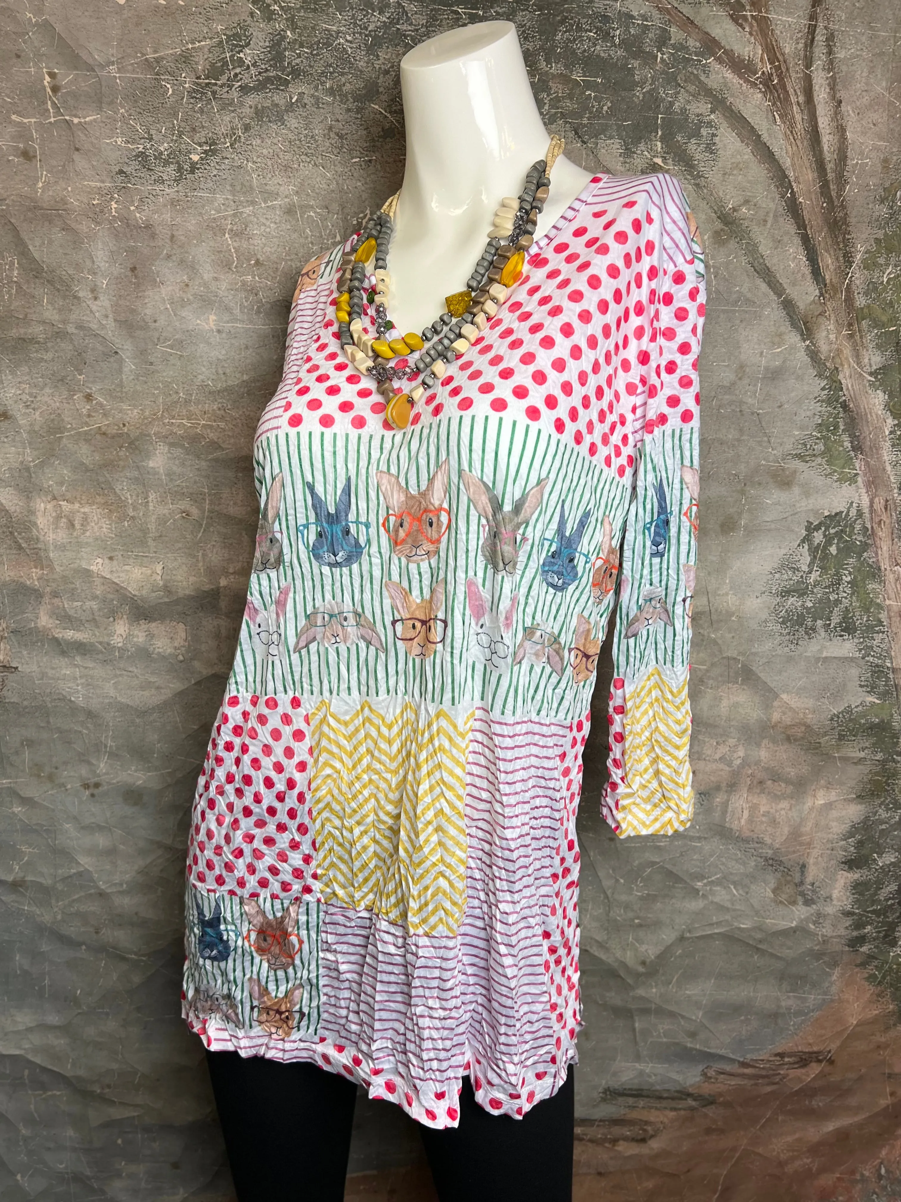 25045 Crinkle Mix Media Tunic