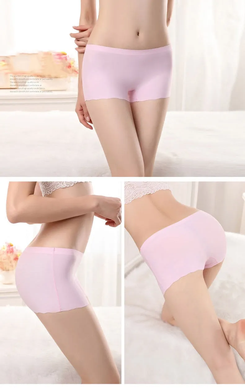 4 Pack Ladies Seamless Short Pants Safety Boyshorts Summer Shorts Lady Boxer Panties Healthy Lingerie