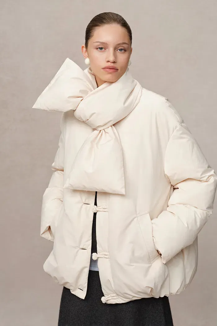 Adrija Water-Repellent Convertible Duck Down Puffer Coat in Lightweight High Density Fabric