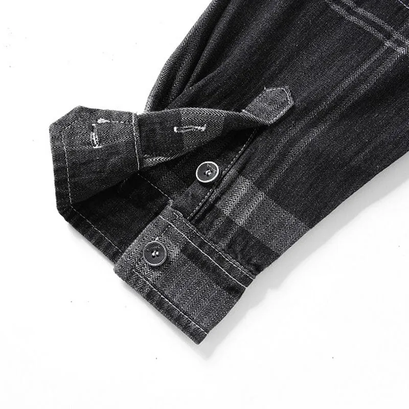 Angelo Ricci™ Denim Cowboy Plaid Jeans Outwear Shirt