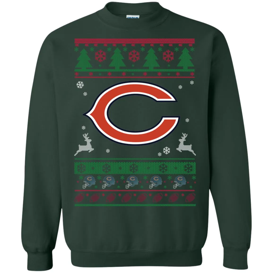 Chicago Bears Logo Football Teams Ugly Christmas Sweater Unisex Crewneck Pullover Sweatshirt