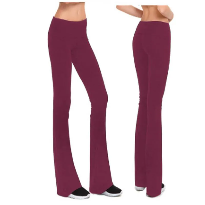 FashionSierra - Women's mid rise  bootcut slim fit flare yoga pants
