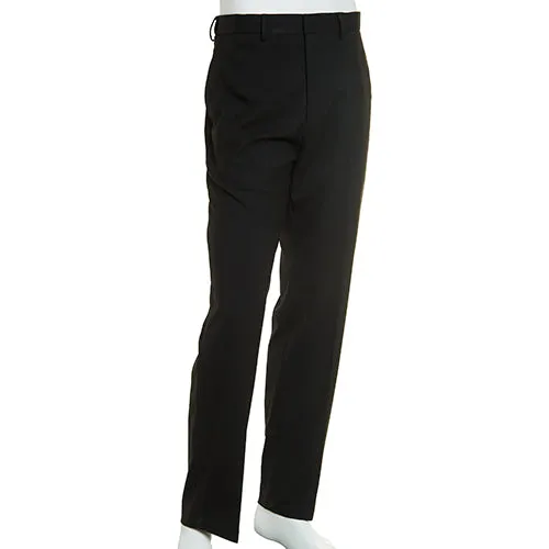 Haggar Mens Regular fit Dress Pants 38 / 32 Black Solid Stretch