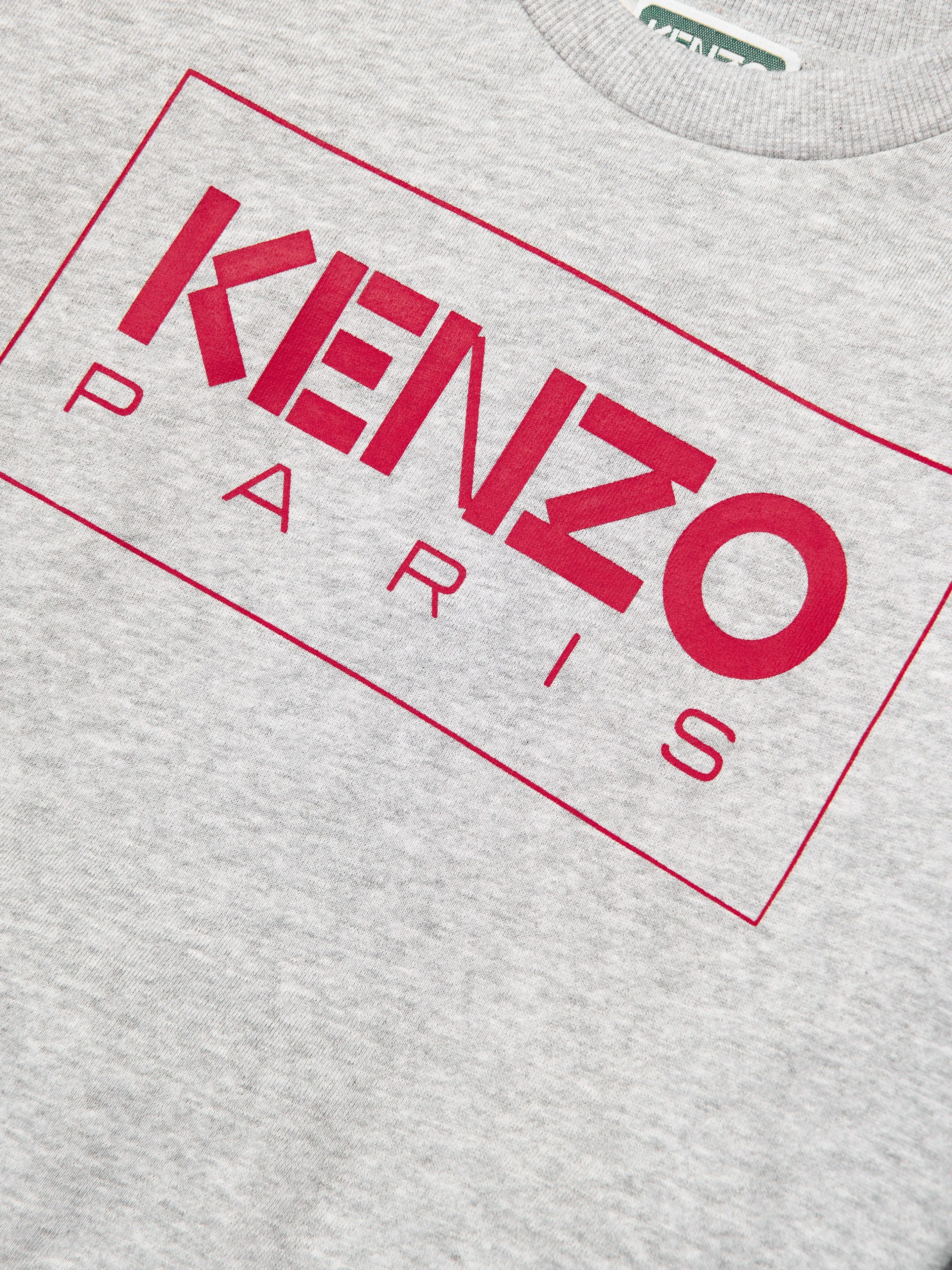KENZO Girls Logo Print Sweatshirt in Grey