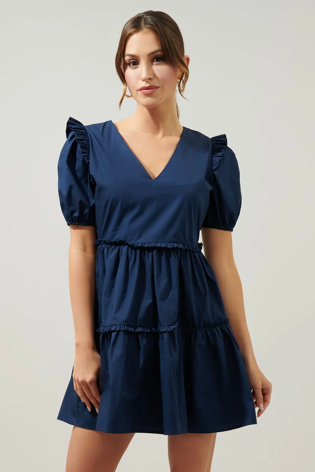 Madrigal Poplin Tiered Mini Dress