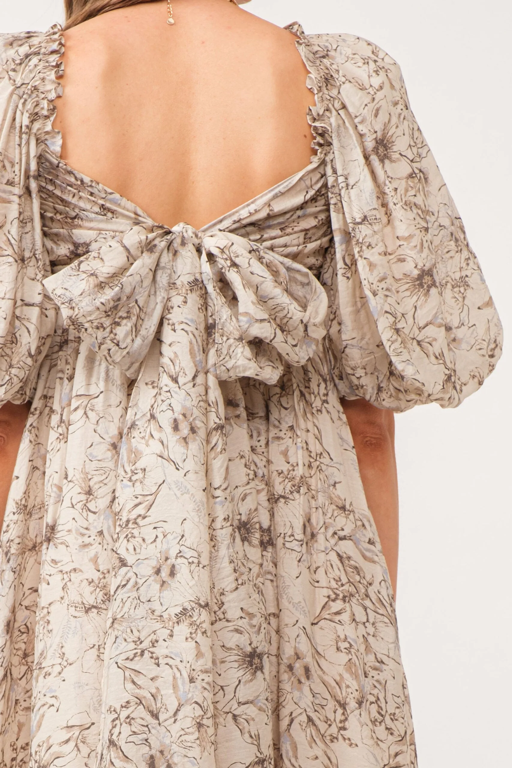 Melody Puff Sleeve Babydoll Midi Dress