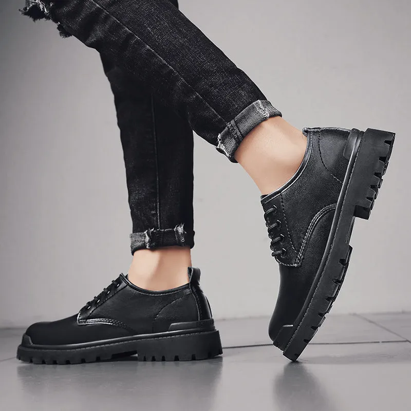 Men's Casual Genuine Leather Chunky Shoes