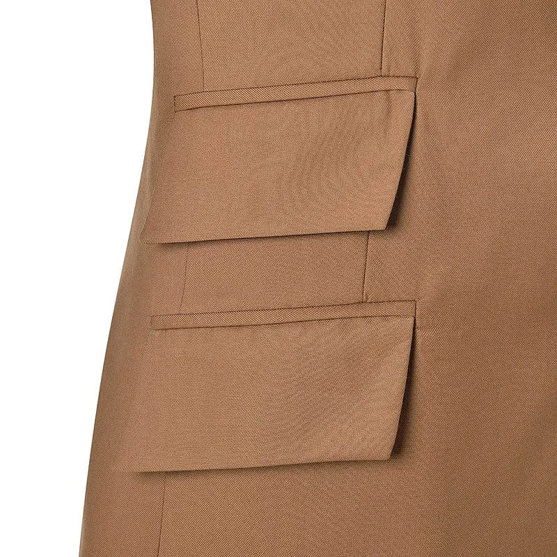 Mens Solid Color Formal Business 3-Piece Suit (Blazer vest Pants)