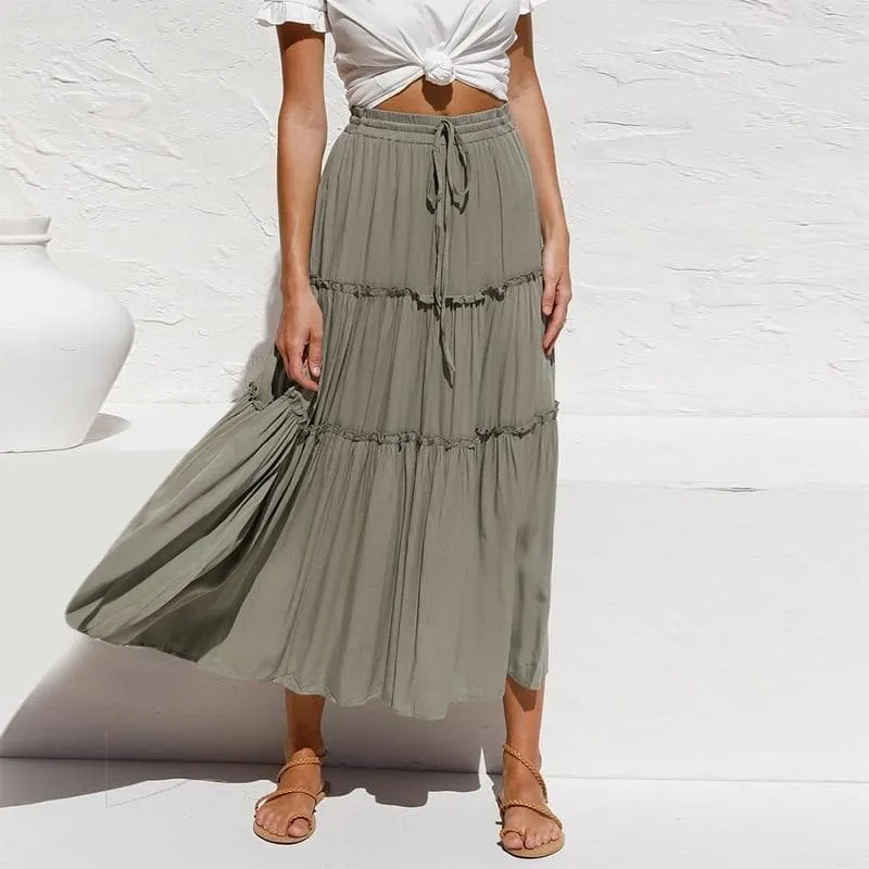PLEATED LONG SKIRT