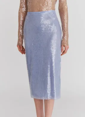 Sheer Sequin Pencil Skirt