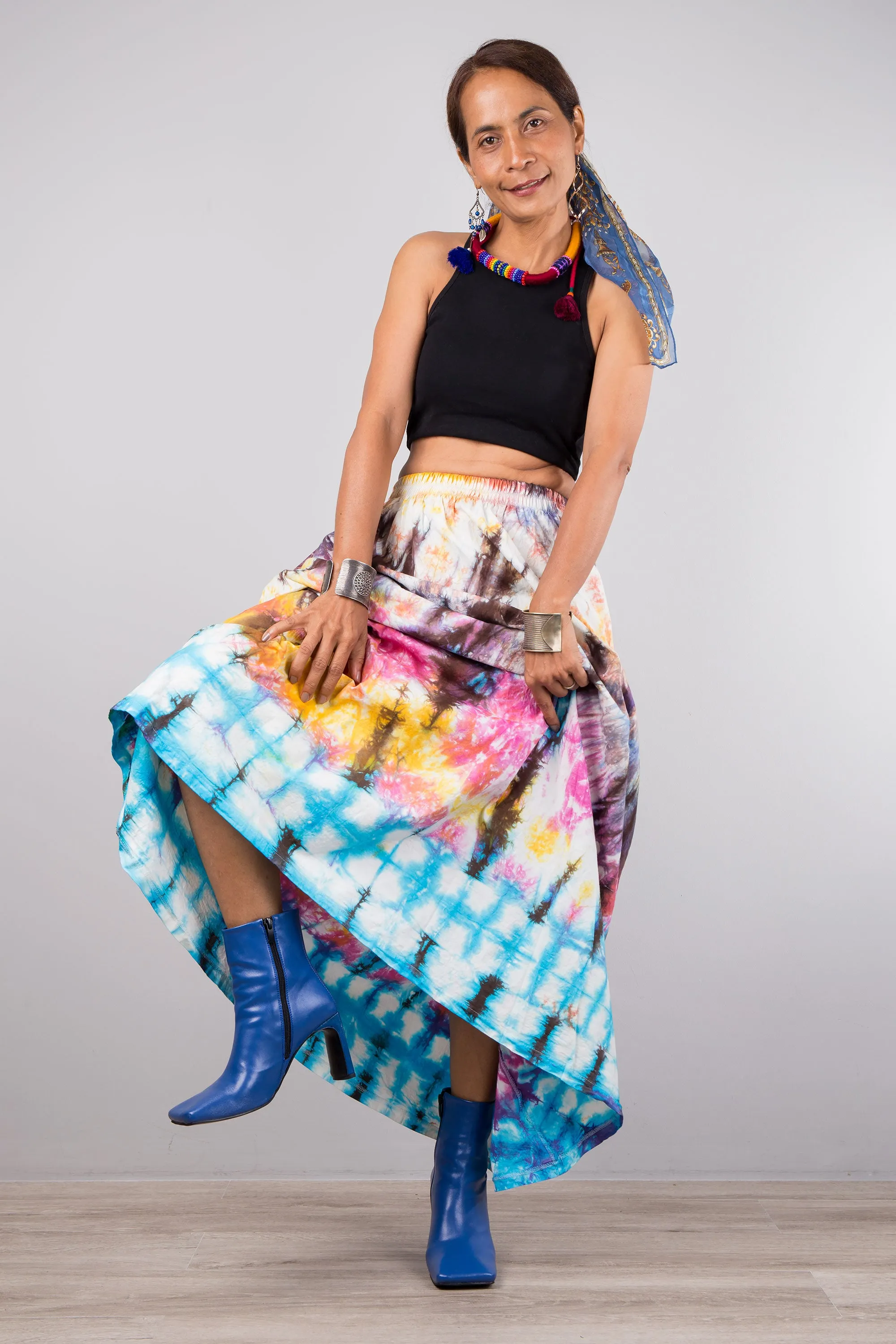 Tie dye maxi skirt