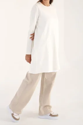TLD Women Allday Ecru Plus Size Supreme Sweat Tunic - Chambéry
