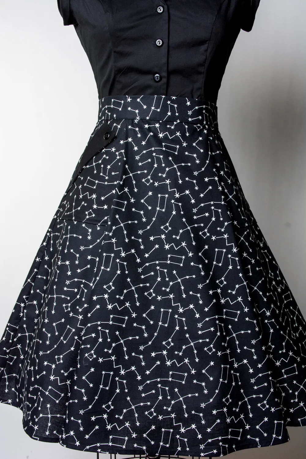 Twirl Skirt- Black Constellations (glow-in-the-dark) *sale