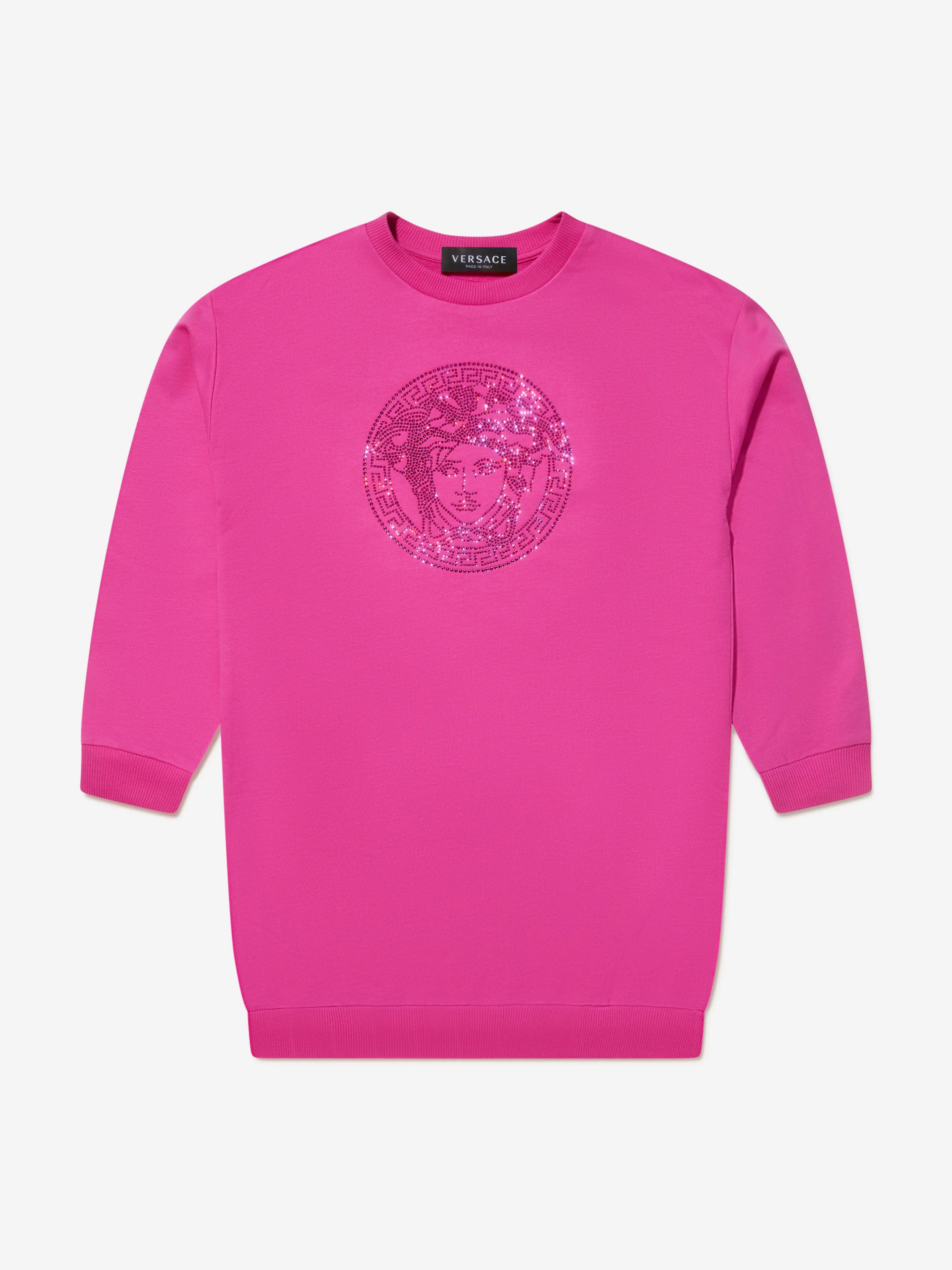 Versace Girls Studded Medusa Sweater Dress